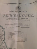 Map Pennsylvania Showing Post Offices 1933 w Railroads, Electic Rr, RR stations