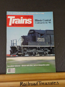 Trains Magazine 1992 August Illinois Centrl Amtrak tests Roadrailer mail