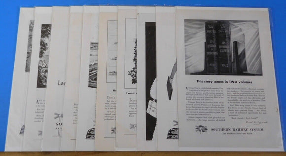 Ads Southern Railway System Lot #15 Advertisements from various magazines (10)