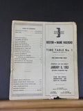 Boston & Maine Railroad Employee Timetable #1 Effective January 6 1963
