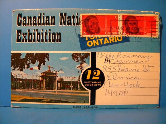 Postcard Canadian National Exhibition Postcard Book 12 Cards Postmarked 1970
