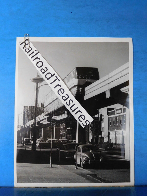 Photo Seattle Space Needle Monorail  Seattle WA  10.5x8 B&W