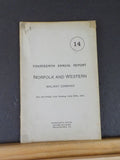 Norfolk and Western Railway Annual Report 14th Ending June 30 1910  FOLD OUT Map