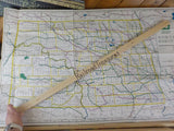 Map Burlington Northern North Dakota State Railroad Map 1983 August