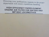 EMD Locomotive Pointers 6L-80 High efficiency paper element engine