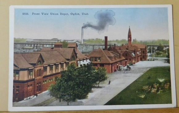 Postcard Front View Union Depot Ogden Utah Card #5553