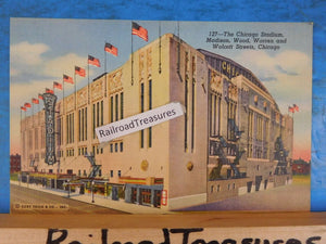 Postcard Chicago Stadium Madison, Wood, Warren & Wolcott Streets IL Card #127