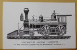 Postcard Eight wheeled American Locomotive By the Danforth Locomotive & Machine