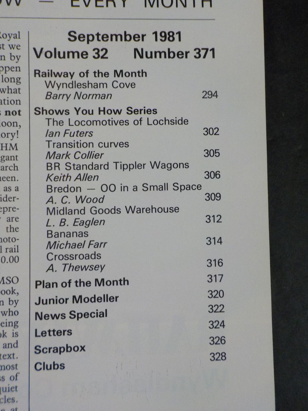 Railway Modeller 1981 September V32 #371 Locomotives of Lochside Trans ...