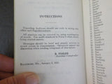 Baltimore & Ohio Railroad Telegraph Code Traveling Auditors 1951 B&O