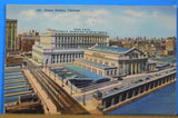 Postcard Union Station Chicago Postmarked Chicago Date Unreadable