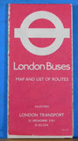 Map London Buses Map and List of Routes 1973 25x18