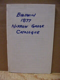 Baldwin Narrow Gauge Catalogue of 1877 1967 reprint