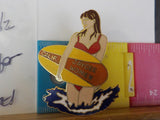 Jaycees California Female Surfer in wave with surfboard    PIN