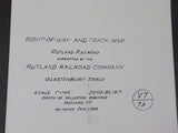 Map Right of Way and Track Map Rutland Railroad Glastenbury Track 1917-1964 Fold
