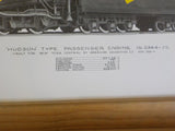 Print New York Central Locomotive #5344 Hudson Type  Approx 34 7/8 X 13 7/8 inch