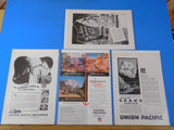 Ads Union Pacific Railroad Lot #23 Advertisements from various magazines (10)