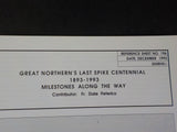 Great Northern Goat Reference Sheet #196 December 1992 Last spike centennial '93