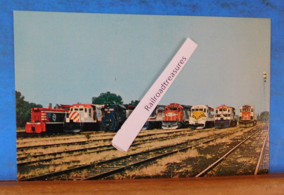 Postcard Bicentennial Lineup 8 locomotives Belt Ry 1975 photo
