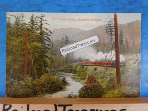 Postcard Cow Creek Canon Southern Oregon Postmark 1911 To W B Vail Steam Locomot