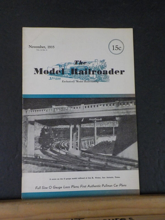 Model Railroader Magazine 1935 November Two rail system for realistic steam type