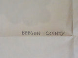 Map Bergen County New Jersey Hagstrom Map #2202 NO DATE Folded NJ?