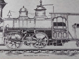 Print Double End Tank Locomotive Pen Drawing Copy 26 x 10