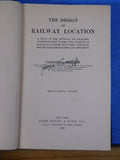 Design of Railway Location by Clement C. Williams 1924 2nd Revised Edition