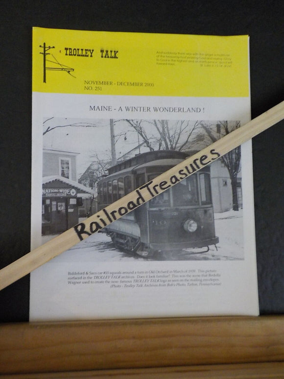 Trolley Talk #251 November December 2000 Maine a winter wonderland