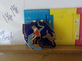 Jaycees California Mountain miner kneeling Panning for gold Califdrnia ERROR PIN