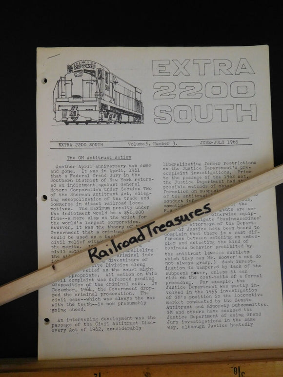 Extra 2200 South 1965 June July V5#3 The GM Antitrust Action Motive Power