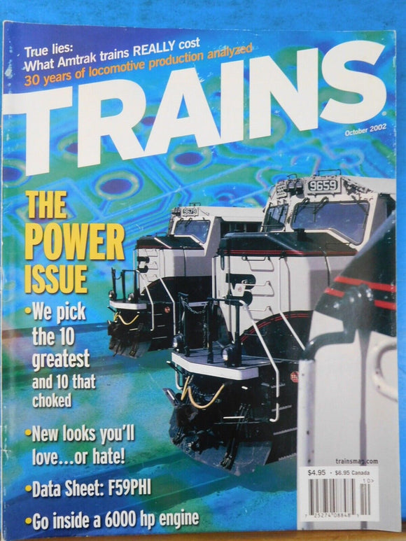 Trains Magazine 2002 October The power issues F59PHI Data Sheet 10 Greatest