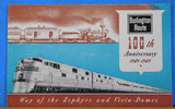 Postcard Burlington Route 100th Anniversary 1849-1949