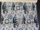 Decoration Sailing Ship flag scroll Nautical theme Blue wall decor