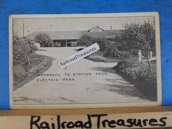 Postcard Approach to Station from Electric Park to Whitman