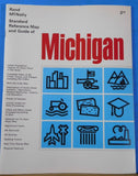 Rand McNally Michigan Standard Reference Map and Guide 1972 SC