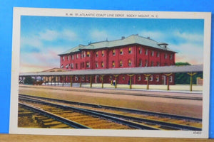 Postcard Atlantic Coast Line Depot Rocky Mount North Carolina Card #RM 19 #45403