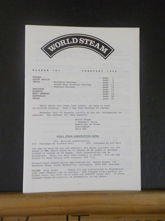 World Steam #105 February 1988