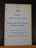Chicago and North Western Railway Company Annual Report 1916 Dec 31 Supplement