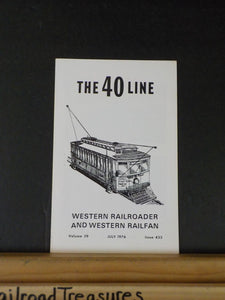 Western Railroader #433 The 40 Line with 8 photos, station stops on the 40 line.