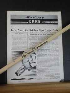 Railway Cars Vol 1 #2 Rails Steel Car builders fight freight crisis