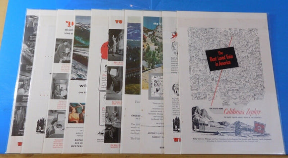 Ads Western Pacific Railroad Lot #21 Advertisements from various magazines (10)