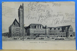Postcard Union Station MO Postmarked 1906 To Mrs K R Smith (writing in pencil)