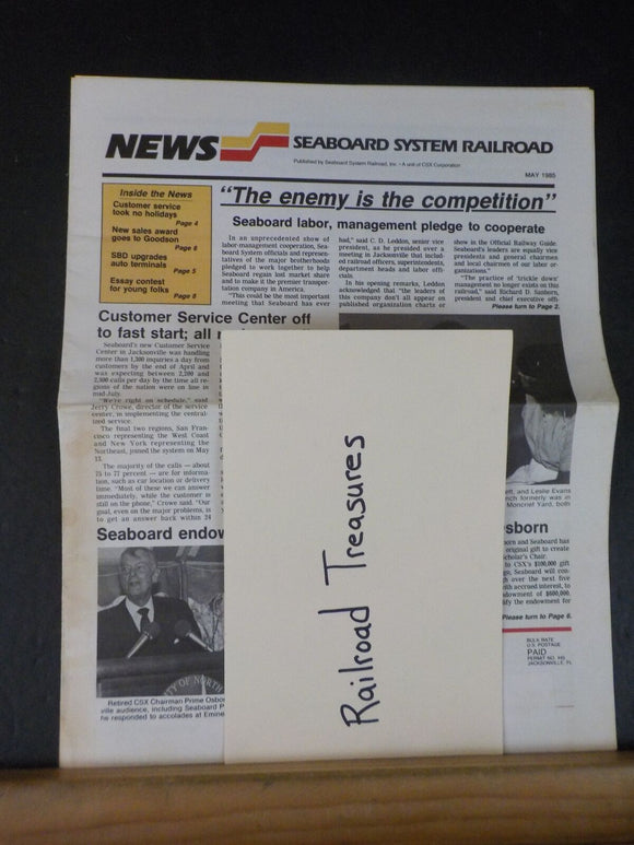 Seaboard System Railroad News 1985 May The Enemy is the Competition