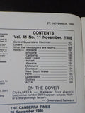 E.T. Electric Transport and Australian Urban Transit News 1986 Nov. Vol 41 No.11