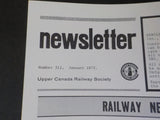 Upper Canada Railway Society Newsletter #312 January 1972 TH&B diesel locomotive