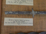 Antique Barbed wire Framed Display 6 different wire in wooden frame