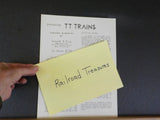 TT Trains,1962 March Introducing Letter and anser