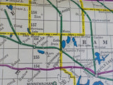 Map Burlington Northern North Dakota State Railroad Map 1983 August