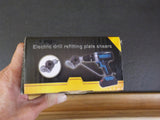 Electric drill refitting plate shears Cutting attachment for tin sheet metal etc